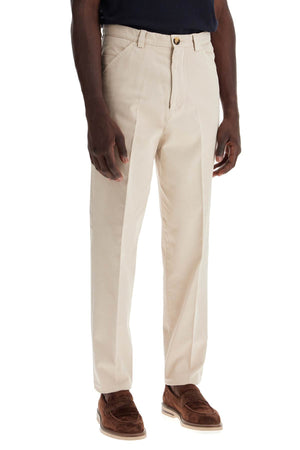 BRUNELLO CUCINELLI Contemporary Twill Gabardine Trousers in Slim Fit