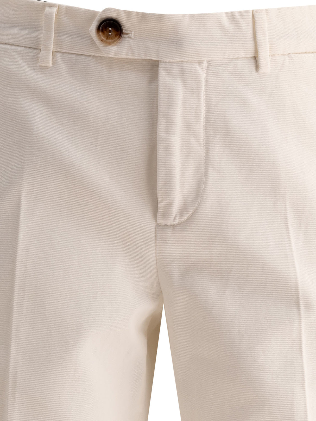 BRUNELLO CUCINELLI Twisted Cotton Gabardine Trousers - Regular Fit, Mid Rise