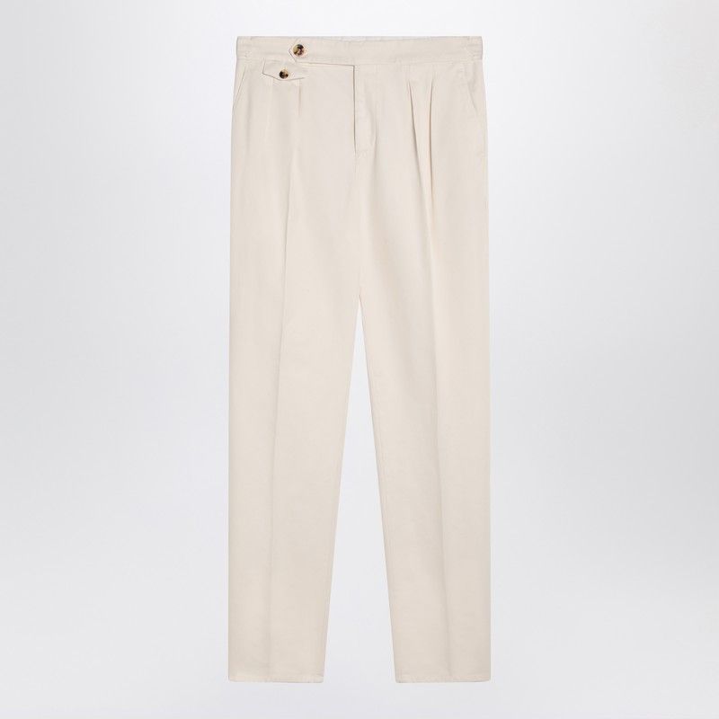 BRUNELLO CUCINELLI Pleated White Trousers