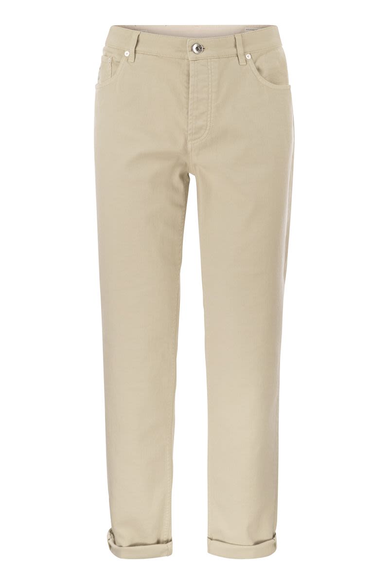 BRUNELLO CUCINELLI Men's Traditional Fit Light Comfort-Dyed Denim Trousers - SS24