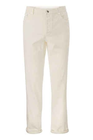 BRUNELLO CUCINELLI Men's Traditional Fit Light Comfort-Dyed Denim Trousers - SS24