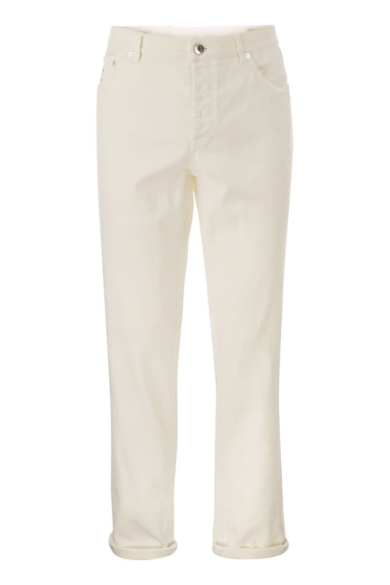 BRUNELLO CUCINELLI White Straight-Leg Denim Jeans for Men