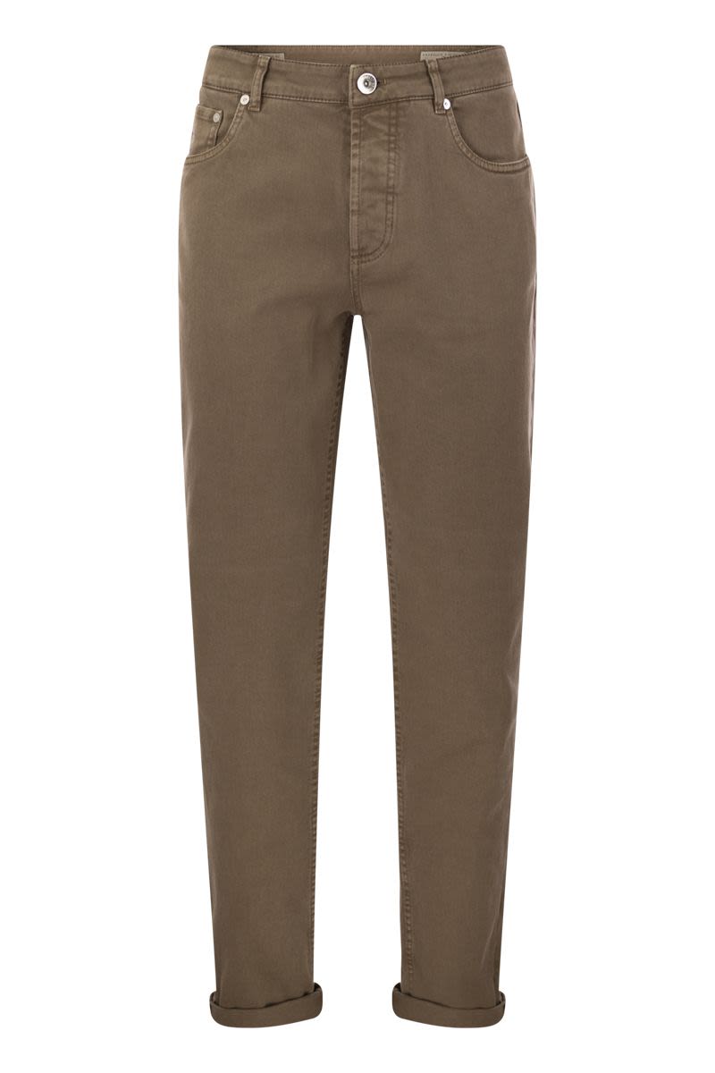 BRUNELLO CUCINELLI Men's Traditional Fit Light Comfort-Dyed Denim Trousers - SS24