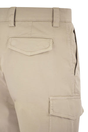 BRUNELLO CUCINELLI Men's Sand Cargo Trousers for Fall/Winter 2023 Collection