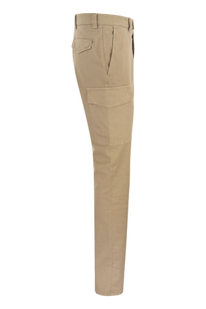 BRUNELLO CUCINELLI Men's Sand Cargo Trousers for Fall/Winter 2023 Collection