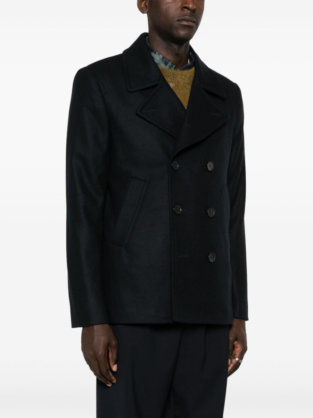 PAUL SMITH Double-Breasted Peacoat - Men's Outerwear