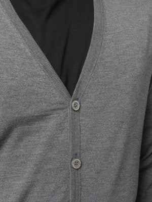 COLOMBO Mens Botton Cardigan in Grigio Melange for FW22