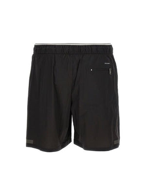 DOLCE & GABBANA Men's Black Beach Shorts with Stretch Fabric and Modern Design for SS23