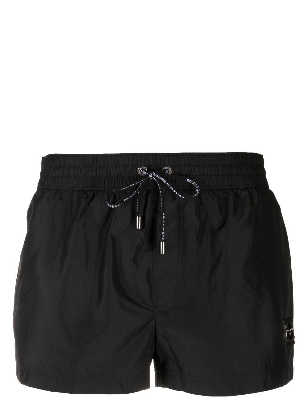 DOLCE & GABBANA Black Logo-Plaque Swim Short for Men - SS24 Collection