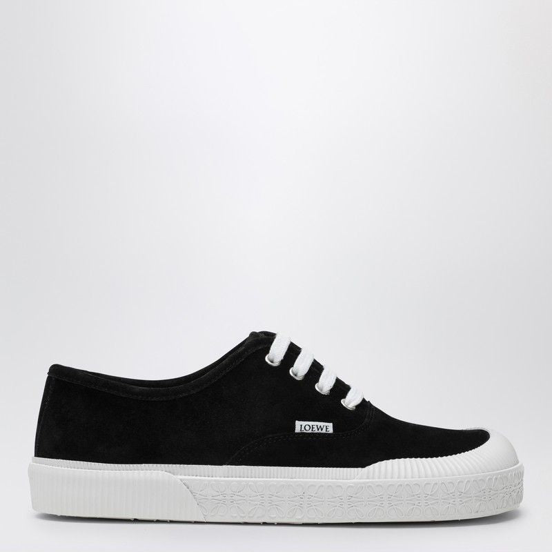 LOEWE Elegant Black Suede Low Top Sneakers