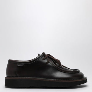 LOEWE Elegant Dark Brown Leather Lace-Up Shoes