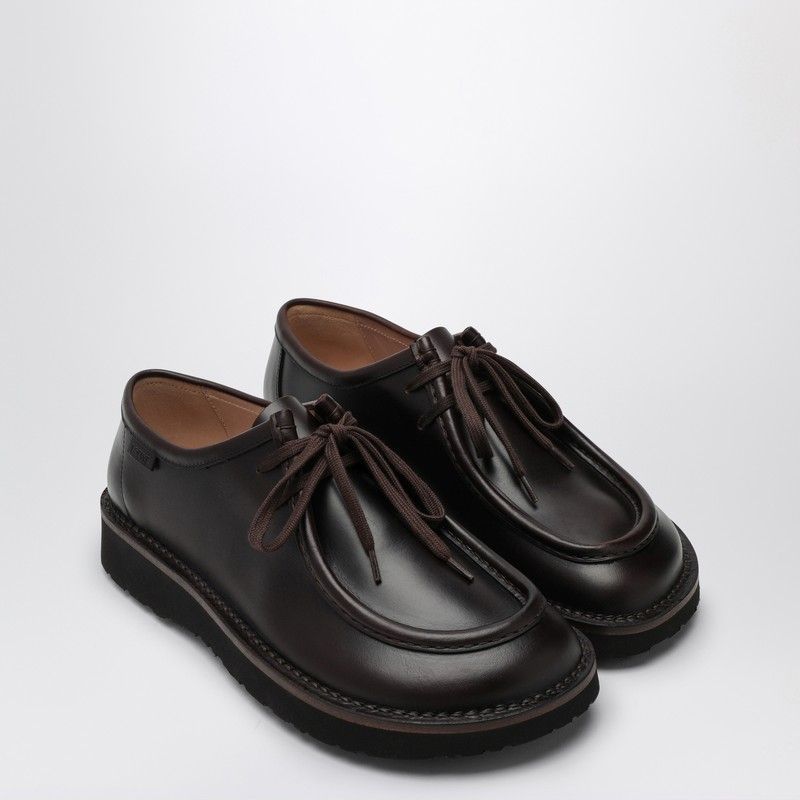 LOEWE Elegant Dark Brown Leather Lace-Up Shoes