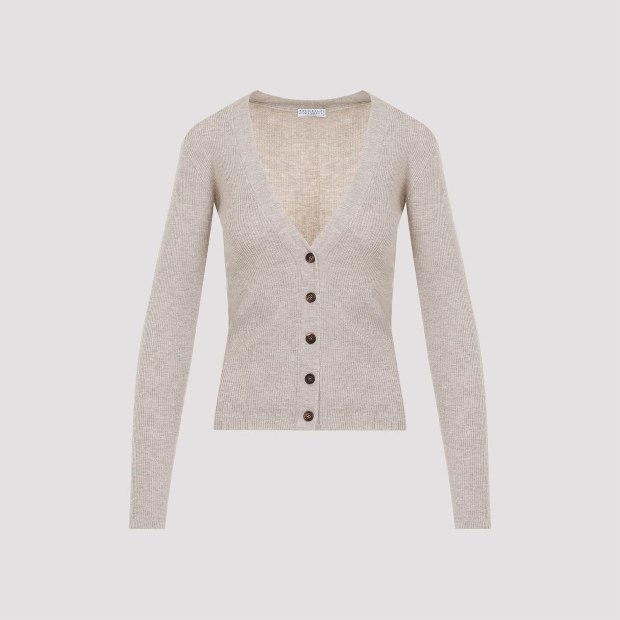 BRUNELLO CUCINELLI Lurex Cashmere Blend Cardigan in Beige