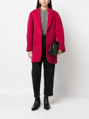 ISABEL MARANT Raspberry Pink Wool-Cashmere Blend Jacket - Women's Outerwear