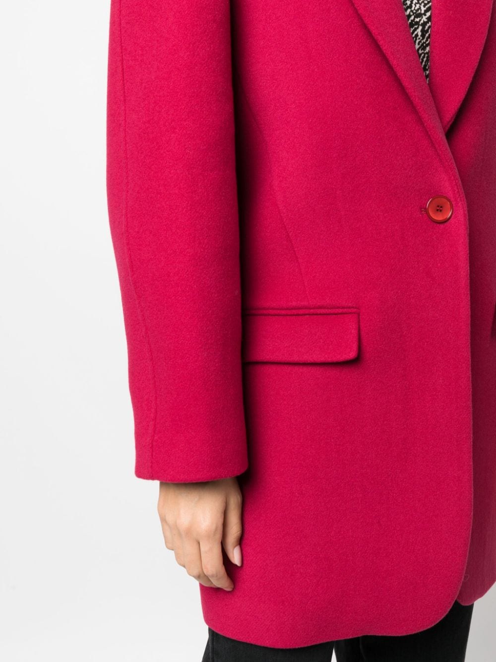 ISABEL MARANT Raspberry Pink Wool-Cashmere Blend Jacket - Women's Outerwear