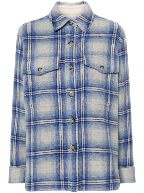 ISABEL MARANT Navy Checkered Wool Jacket for Women