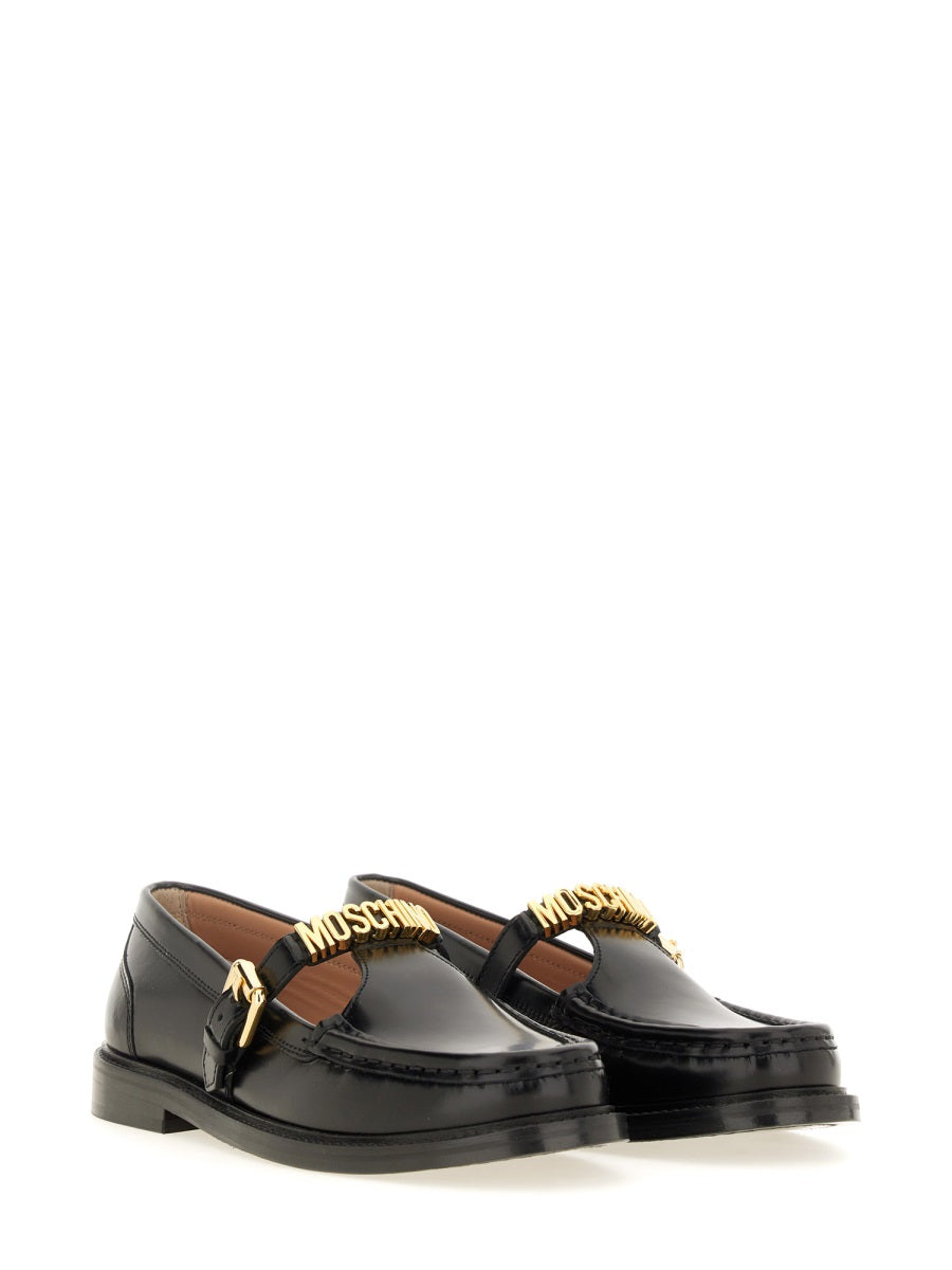 MOSCHINO COUTURE Chic Leather Loafer for Women - Sophisticated Footwear for FW24