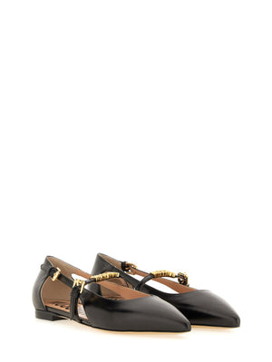 MOSCHINO COUTURE Leather Ballerina Shoes for Women