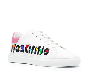 LOVE MOSCHINO Embroidered Logo White Sneaker for Women