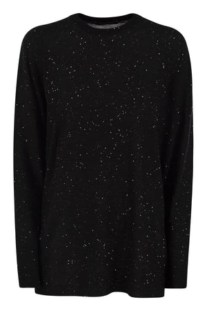 FABIANA FILIPPI Elegant Oversized Crew-Neck Sweater with Sequin Detail