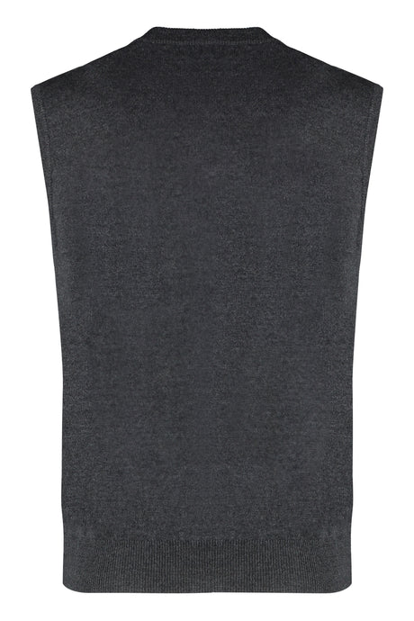 FABIANA FILIPPI Glittering Wool Vest with Ribbed Trim