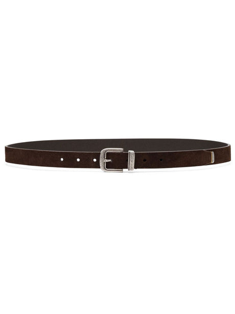 BRUNELLO CUCINELLI Reversed Leather Belt - Adjustable Fit