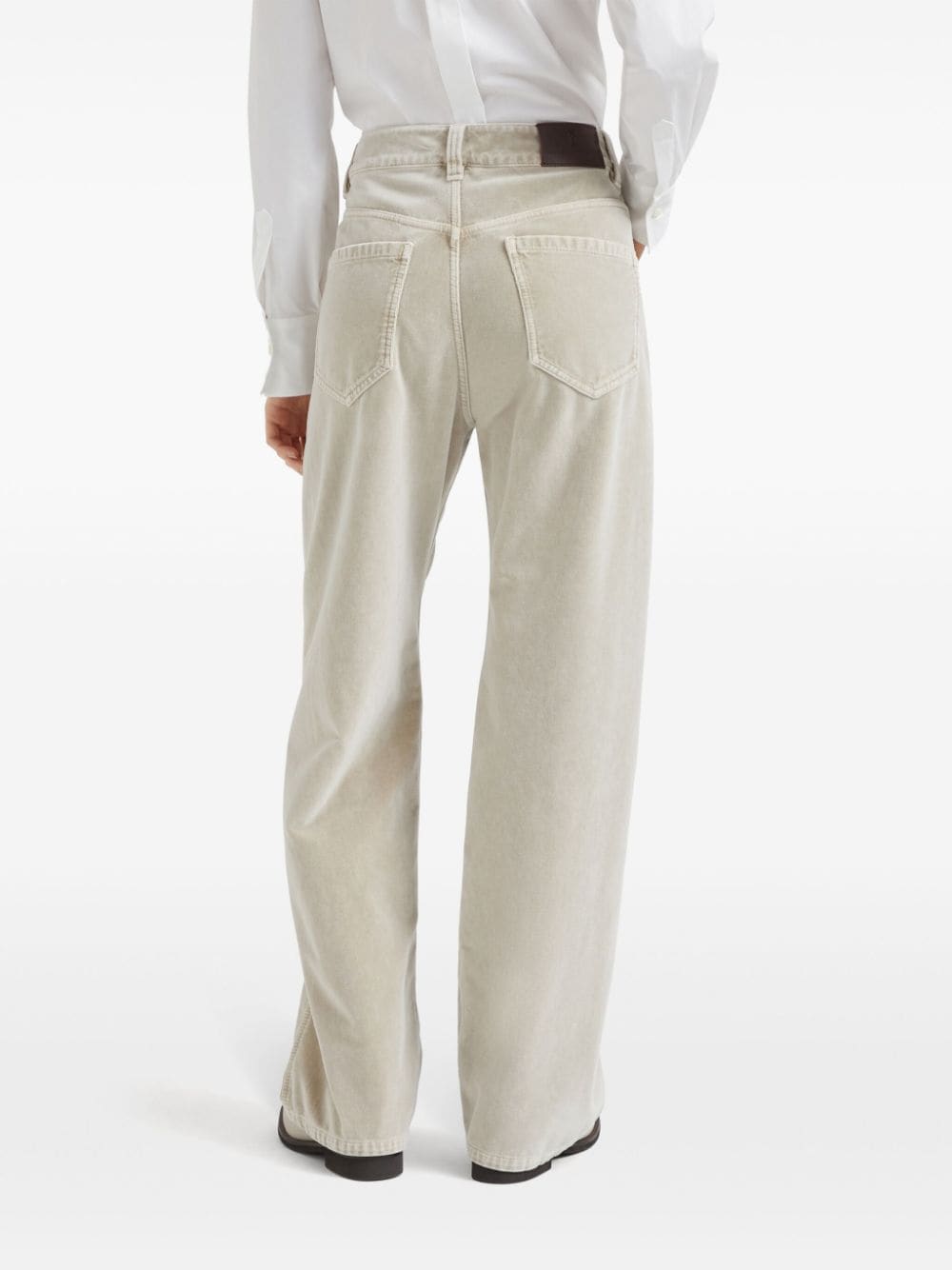 BRUNELLO CUCINELLI Cotton Trousers with Extra-Long Length