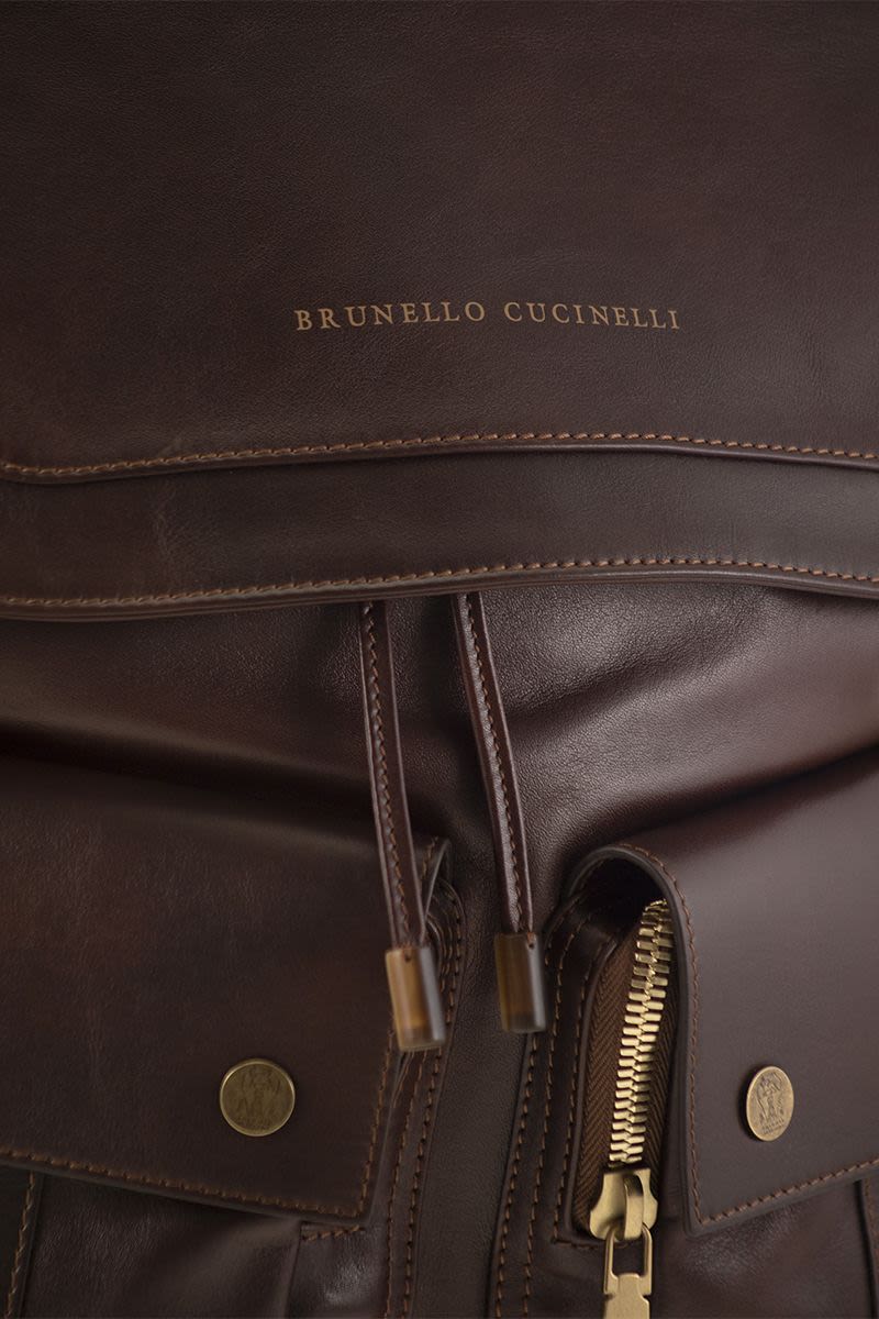 BRUNELLO CUCINELLI Elegant Leather Backpack 32x44x18 cm