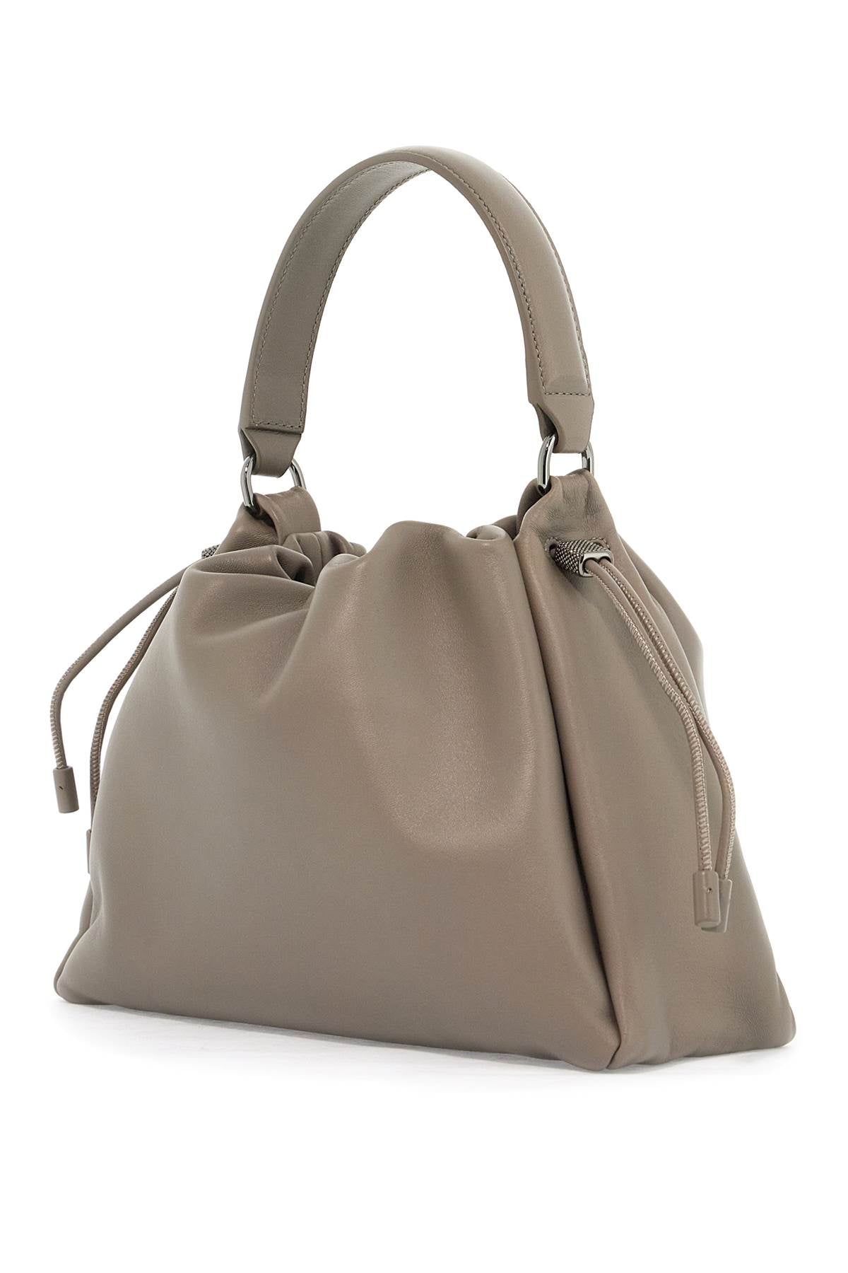 BRUNELLO CUCINELLI Soft Leather Drawstring Pouch Handbag