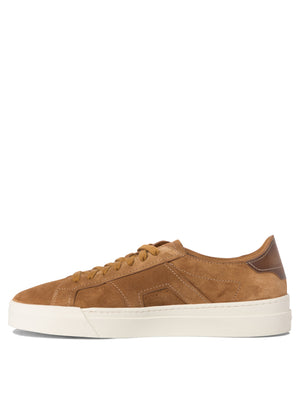 SANTONI Modern Double Buckle Suede Sneakers