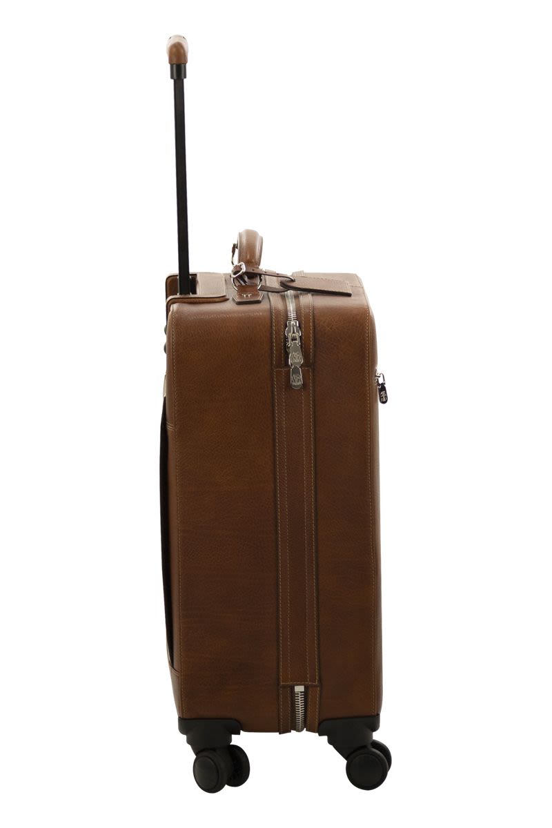 BRUNELLO CUCINELLI Elegant Calfskin Trolley Bag 42x65x24cm