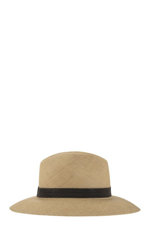 BRUNELLO CUCINELLI Elegant Straw Hat with Precious Band