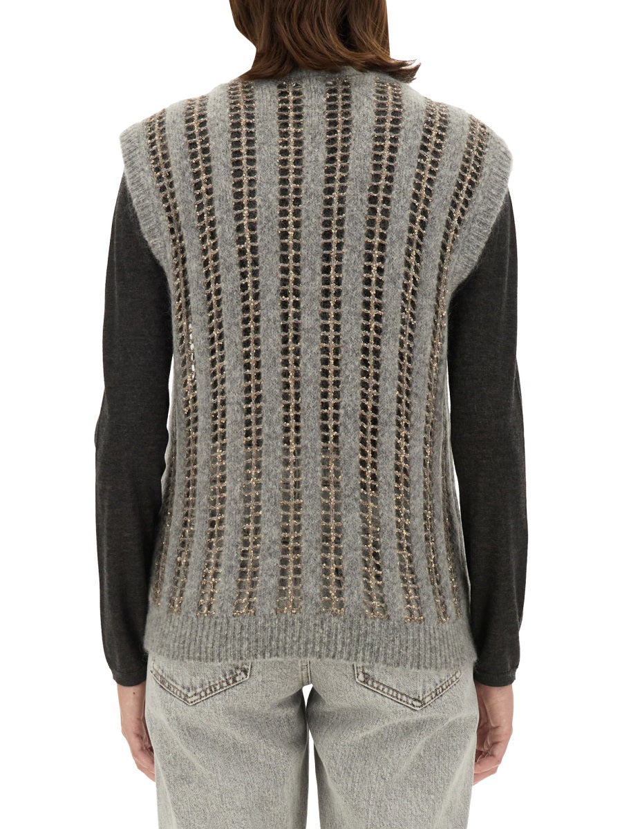 BRUNELLO CUCINELLI V-Neck Vest for Women - Regular Fit