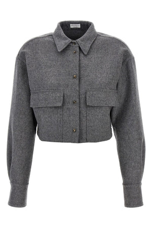 BRUNELLO CUCINELLI Luxurious Cashmere Cropped Shirt for Women