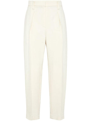 BRUNELLO CUCINELLI Slouchy Wide Leg Trousers with Shiny Detail