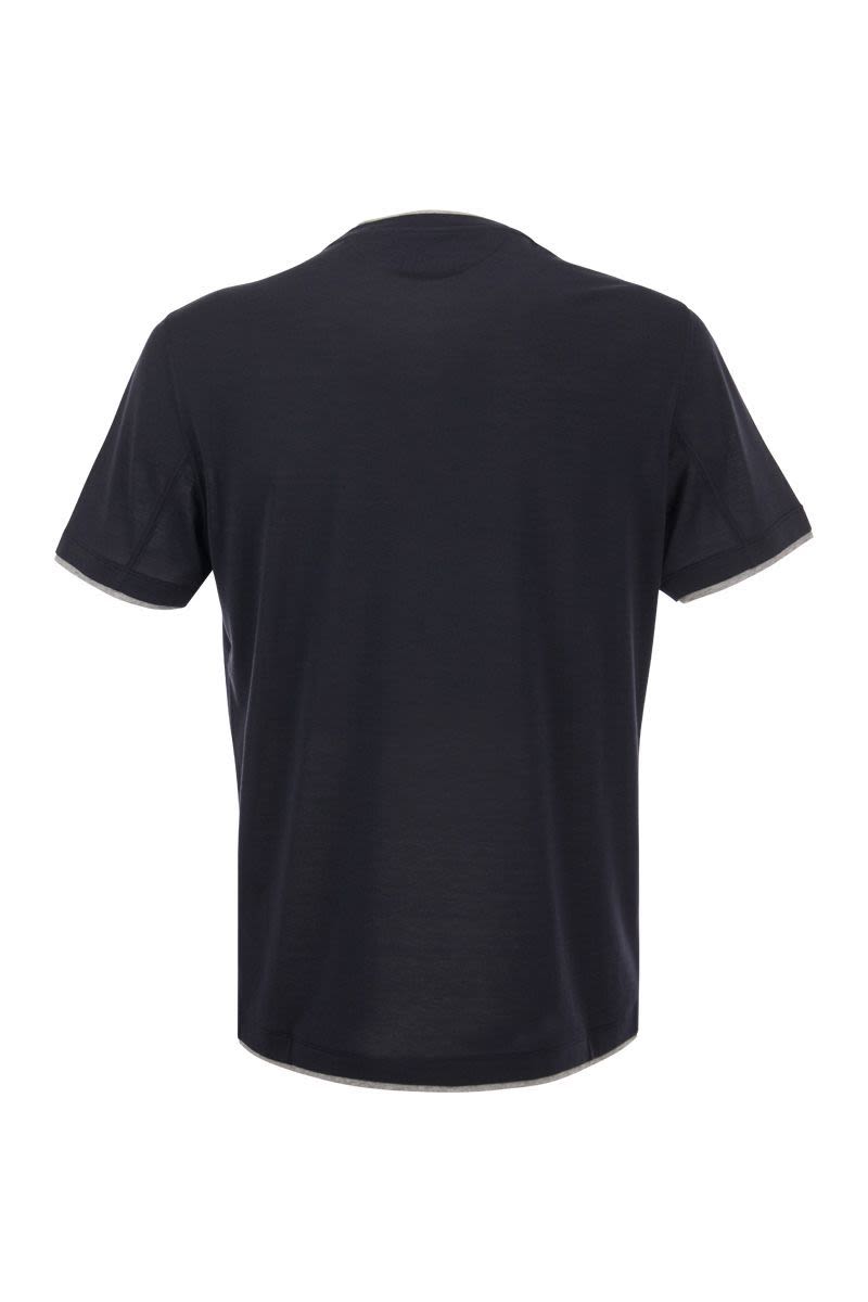 BRUNELLO CUCINELLI Layered Silk and Cotton T-Shirt for Men