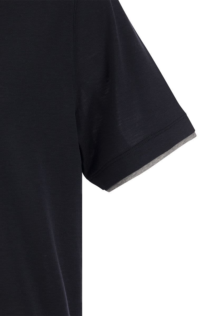 BRUNELLO CUCINELLI Layered Silk and Cotton T-Shirt for Men