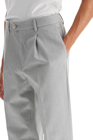 BRUNELLO CUCINELLI Refined Gabardine Leisure Pants with Central Pleat