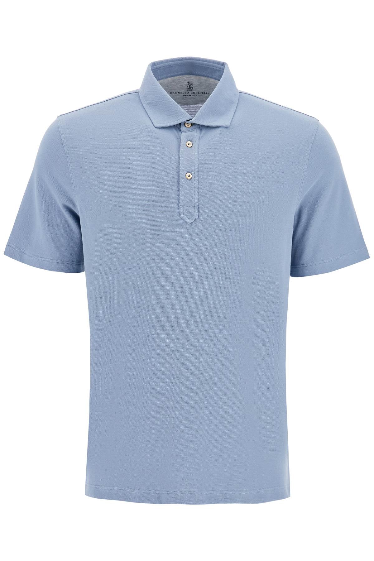 BRUNELLO CUCINELLI Men's Cotton Piqué Polo - Blue