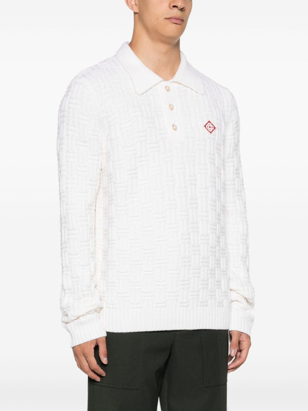 CASABLANCA Luxury White Wool Polo