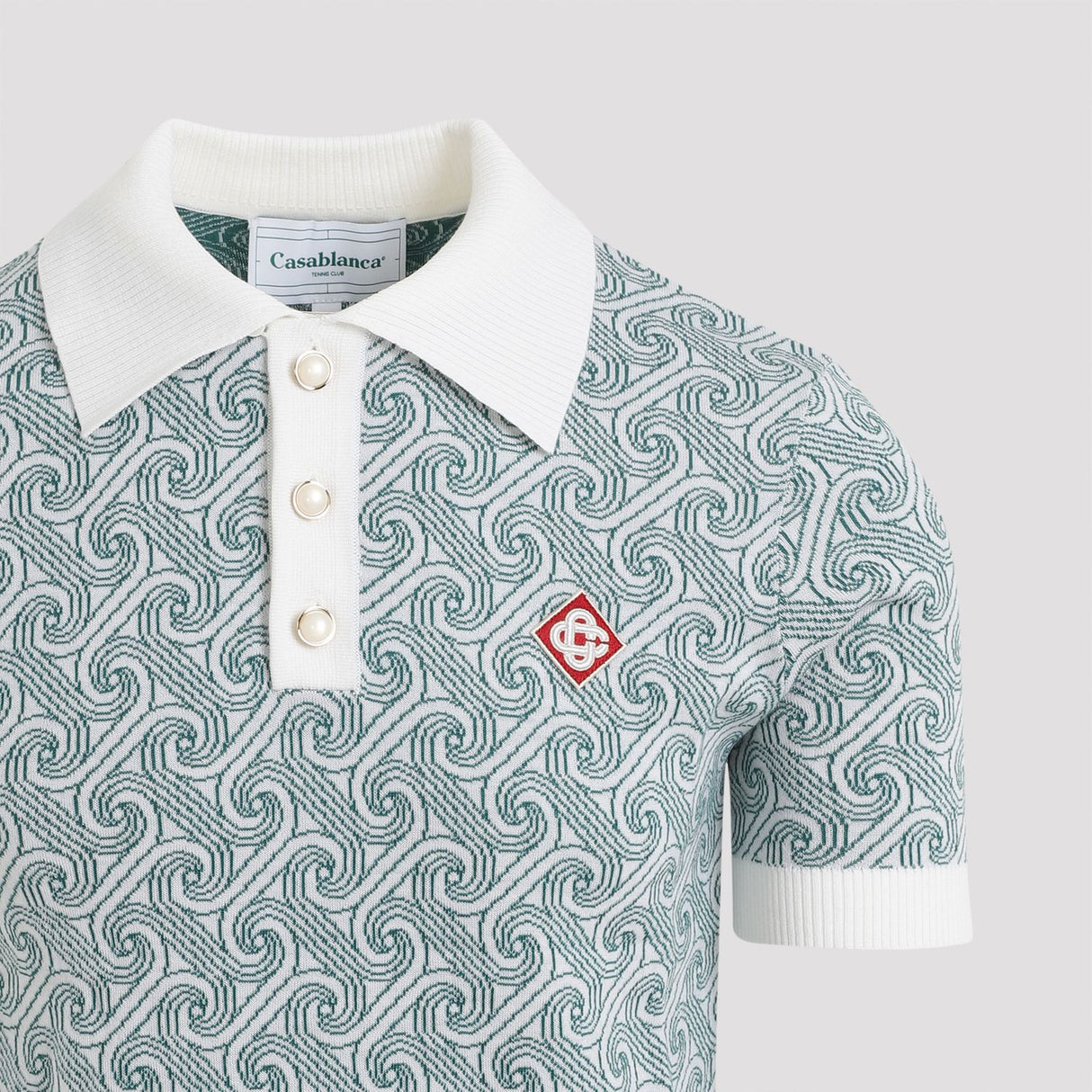 CASABLANCA Jacquard Monogram Polo for Men - FW24