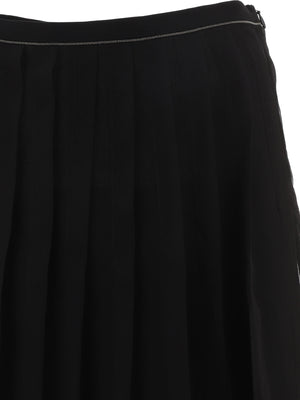 BRUNELLO CUCINELLI Elegant Silk Blend Pleated Mini Skirt