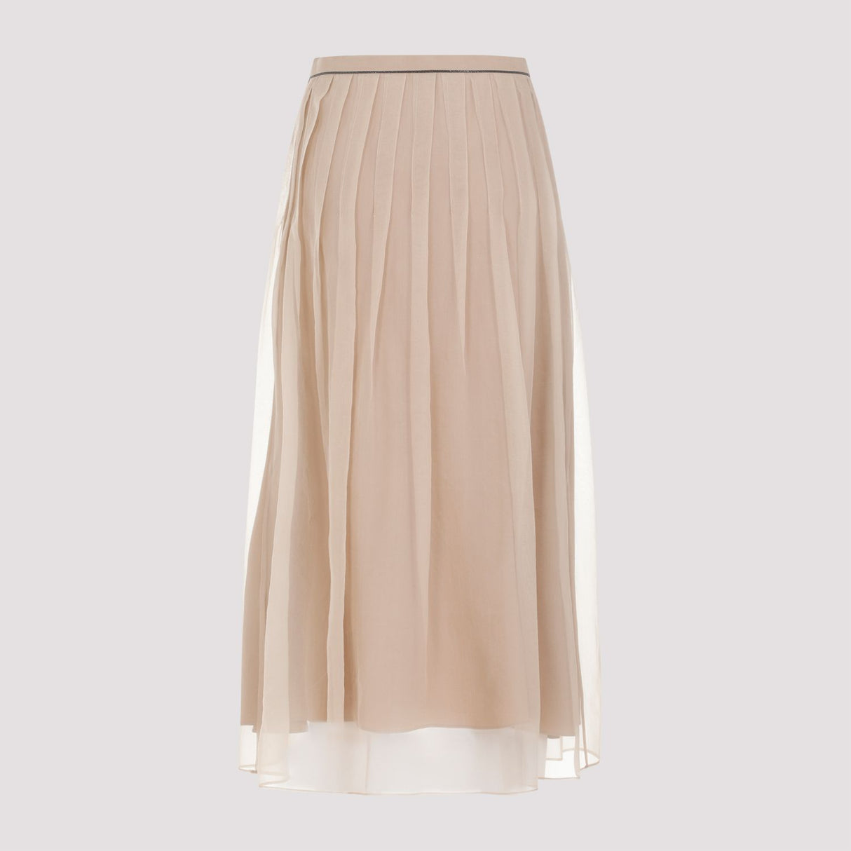 BRUNELLO CUCINELLI Beige Silk Skirt for Women - SS24 Collection