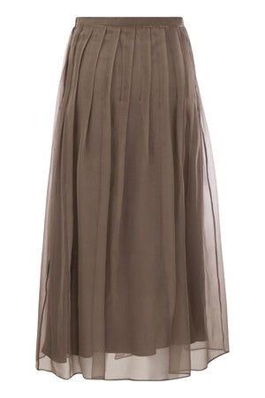 BRUNELLO CUCINELLI Beige Silk Skirt for Women - SS24 Collection