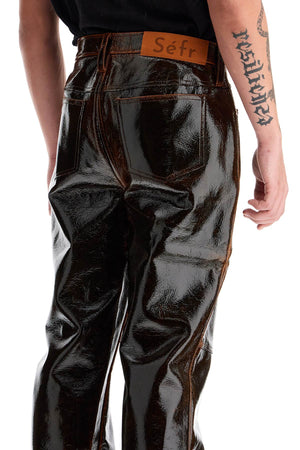 SÉFR Coated Straight Cut Pants - Size L