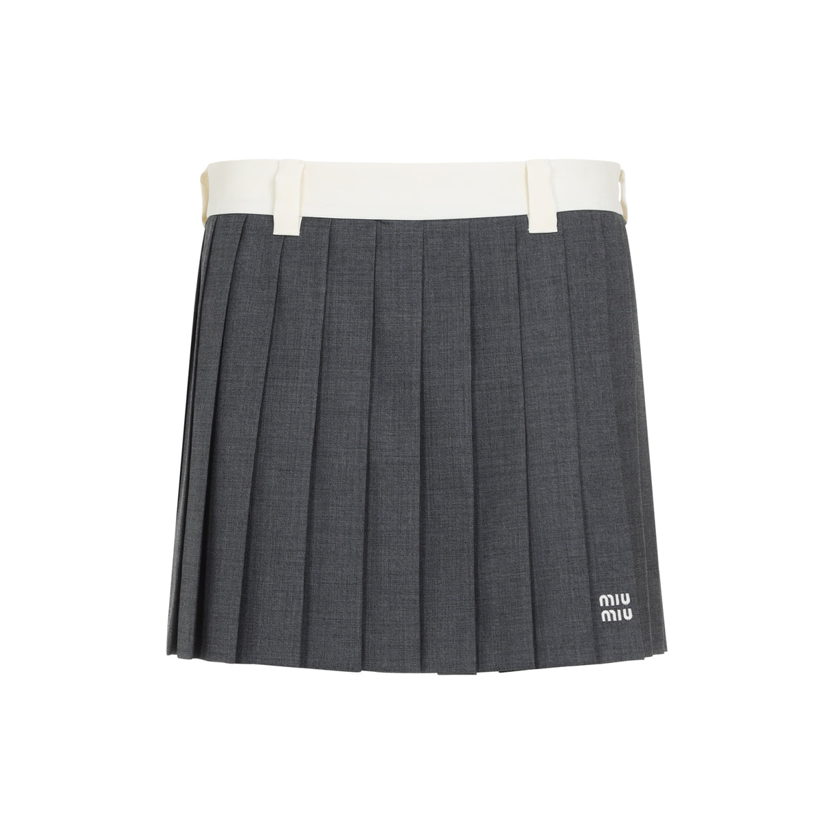 MIU MIU Wool Mini Skirt for Women - SS25 Collection