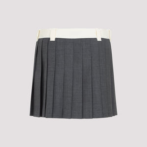 MIU MIU Wool Mini Skirt for Women - SS25 Collection