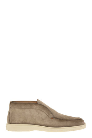 SANTONI Comfortable Suede Desert Boot - 3 cm Sole Height