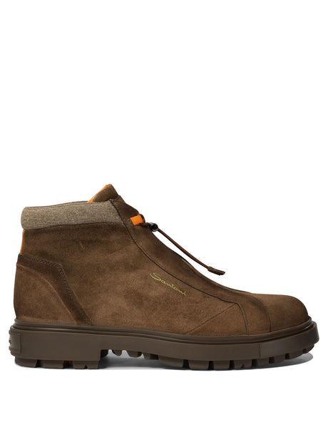 SANTONI Men's Mountain-Inspired Ankle Boots