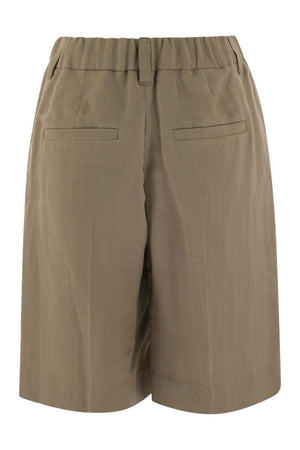 BRUNELLO CUCINELLI Elegant Gathered Waist Bermuda Shorts